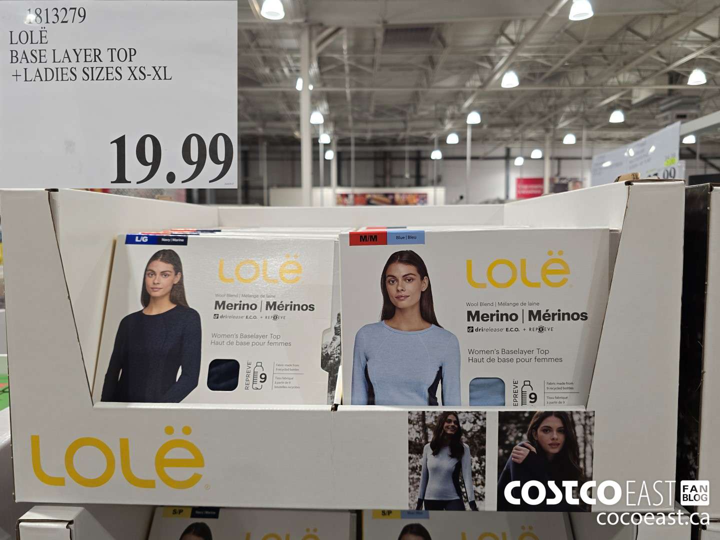 1813279 LOLE BASE LAYER TOP +LADIES SIZES XS-XL $19.99