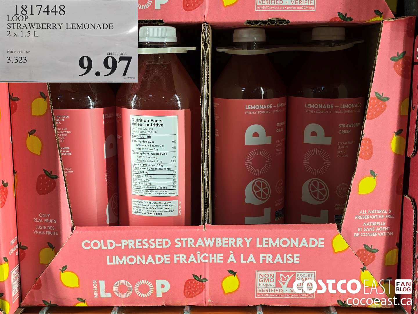 1817448 LOOP STRAWBERRY LEMONADE 2 x 1.5 L $9.97