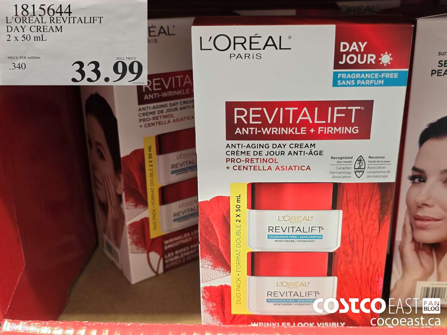 1815644 L'OREAL REVITALIFT DAY CREAM 2x50 mL $33.99