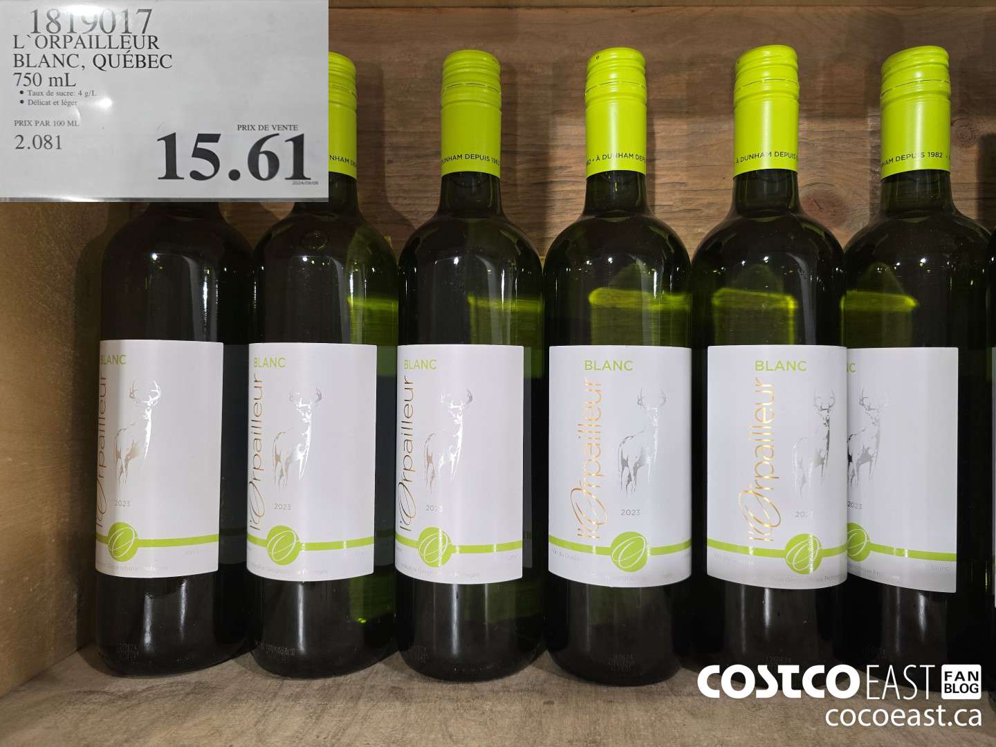 1819017 L'ORPAILLEUR BLANC, QUEBEC 750 mL $15.61