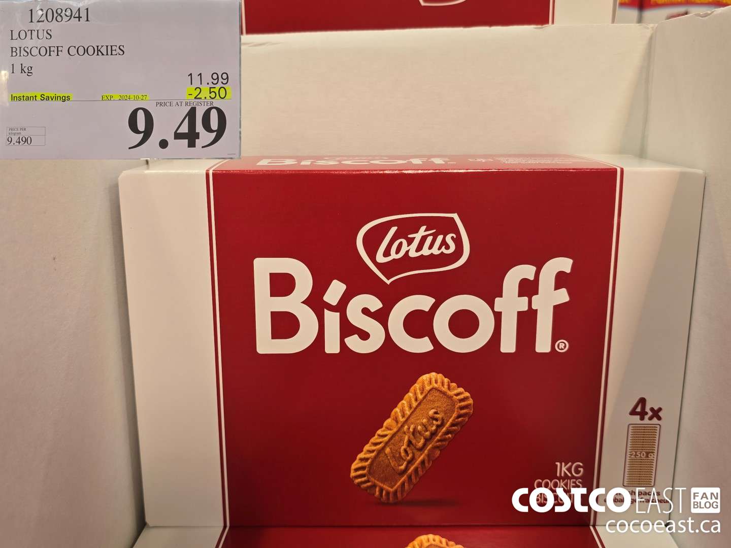 1208941 LOTUS BISCOFF COOKIES 1KG ($2.50 INSTANT SAVINGS EXPIRES ON 2023-10-29) $9.49