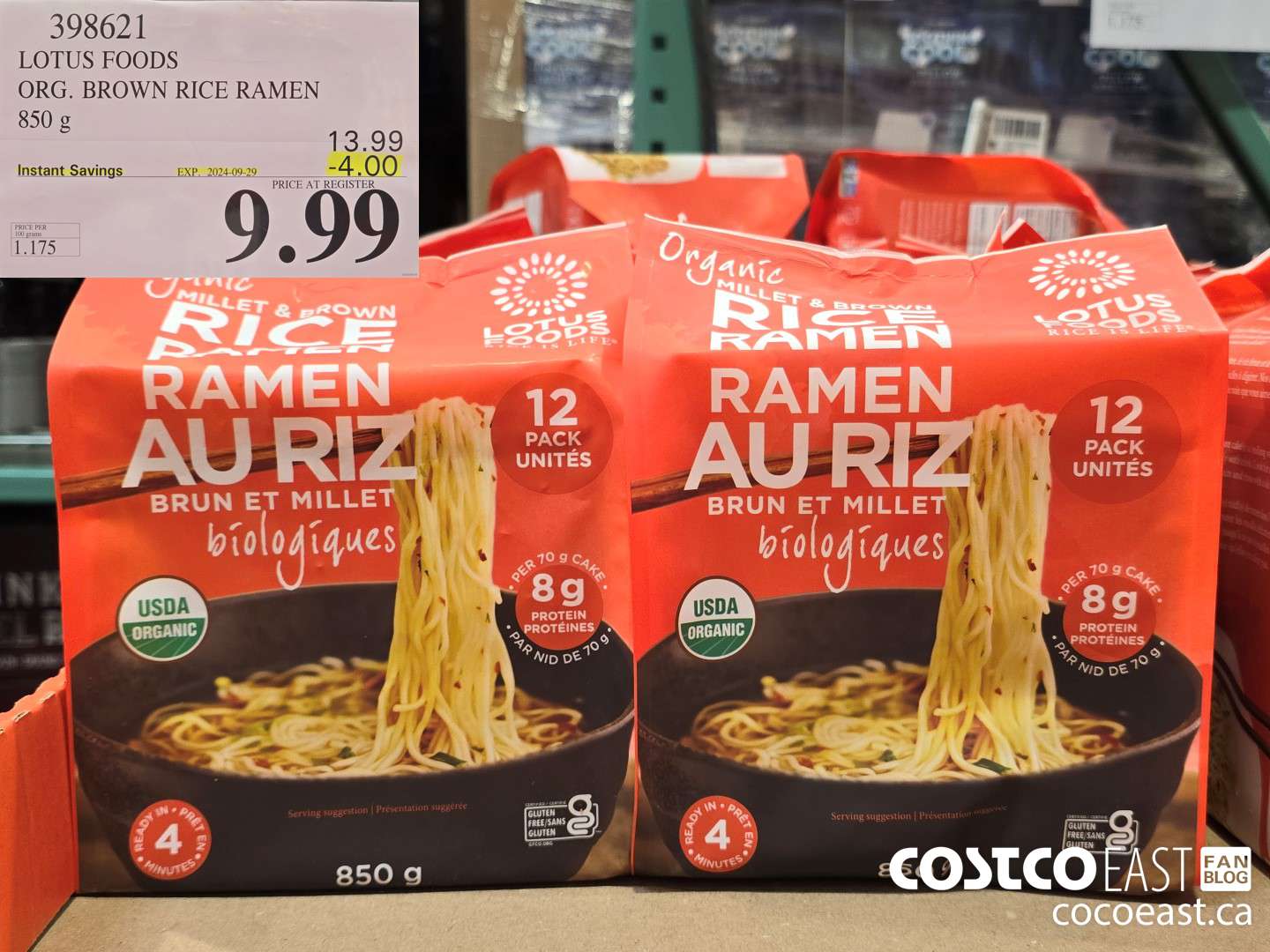 398621 LOTUS FOODS ORG. BROWN RICE RAMEN 850 g ($4.00 INSTANT SAVINGS EXPIRES ON 2024-09-29) $9.99