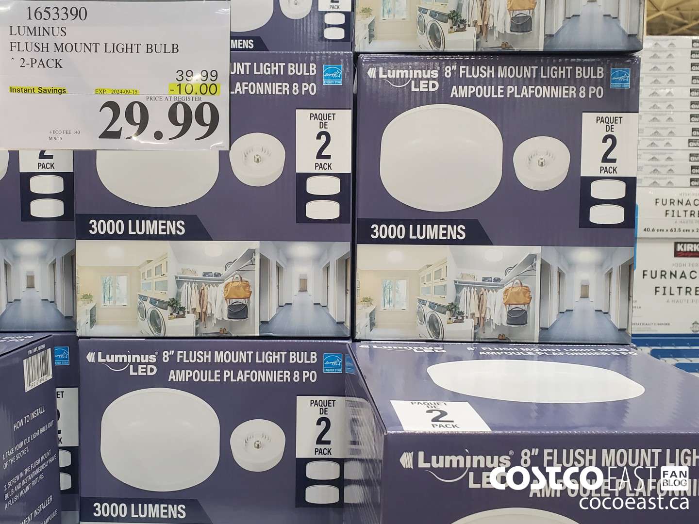 1653390 LUMINUS FLUSH MOUNT LIGHT BULB ~ 2-PACK ($10.00 INSTANT SAVINGS EXPIRES ON 2024-09-15) $29.99