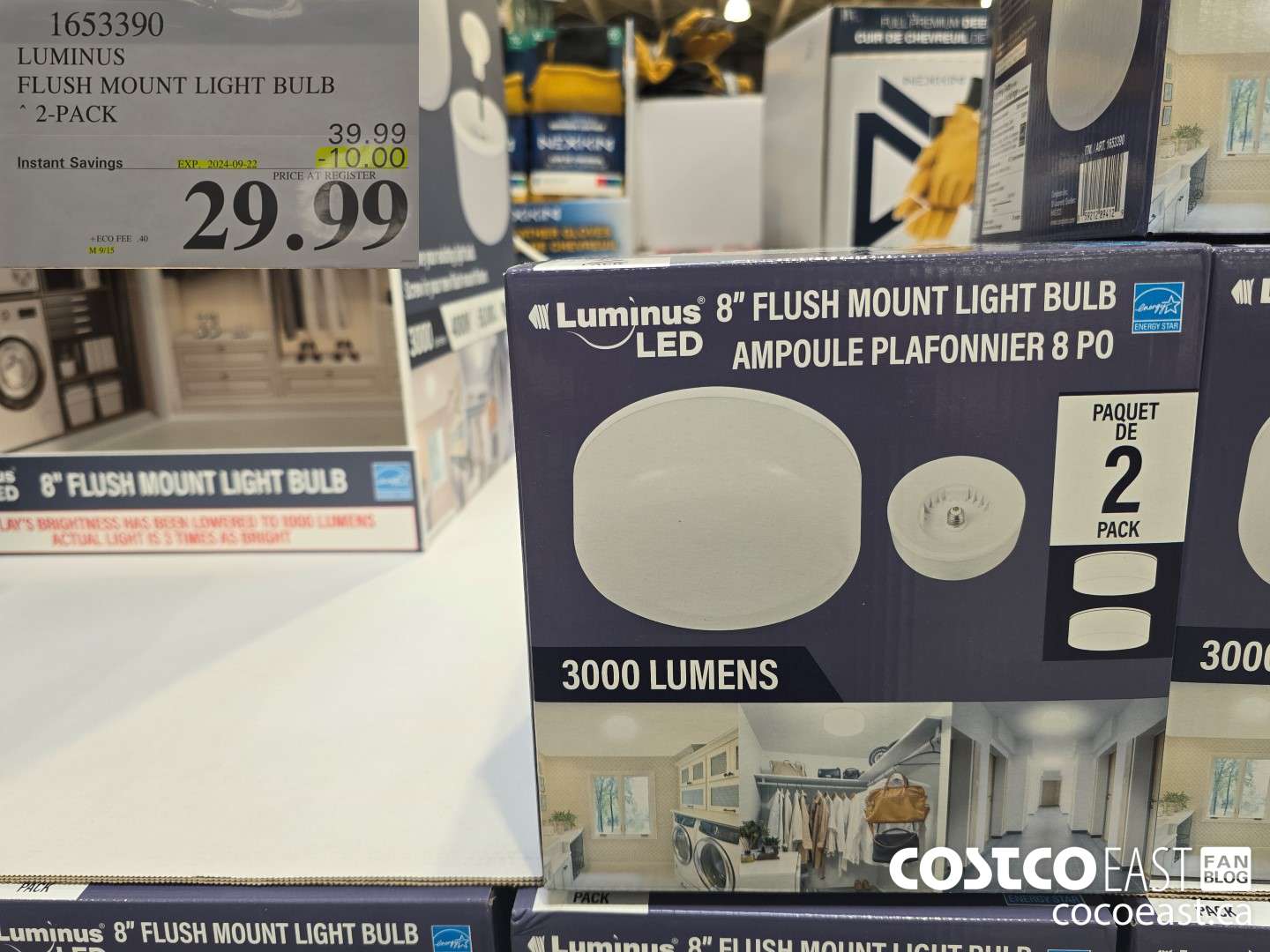 1653390 LUMINUS FLUSH MOUNT LIGHT BULB ~ 2-PACK ($10.00 INSTANT SAVINGS EXPIRES ON 2024-09-22) $29.99