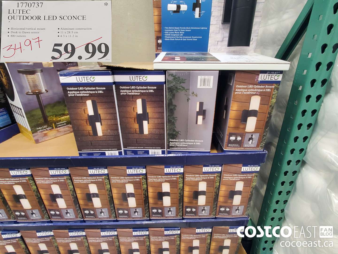 1770737 LUTEC OUTDOOR LED SCONCE  ($25.02 INSTANT SAVINGS) $59.99