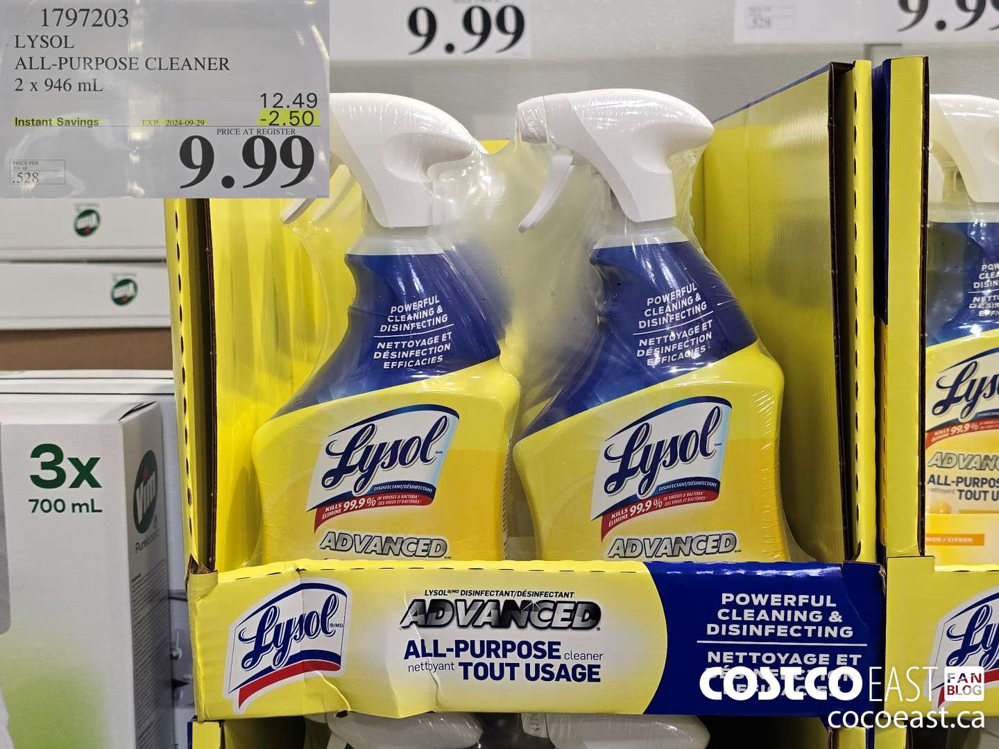 1797203 LYSOL ALL-PURPOSE CLEANER 2 x 946 mL ($2.50 INSTANT SAVINGS EXPIRES ON 2024-09-29) $9.99