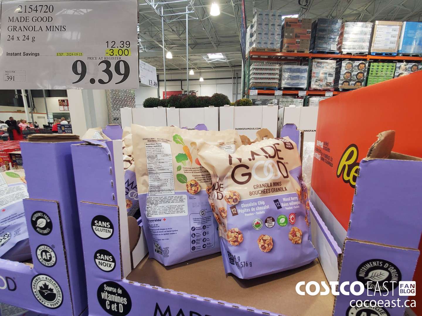 2154720 MADE GOOD GRANOLA MINIS 24x24g  ($3.00 INSTANT SAVINGS EXPIRES ON 2024-09-15) $9.39