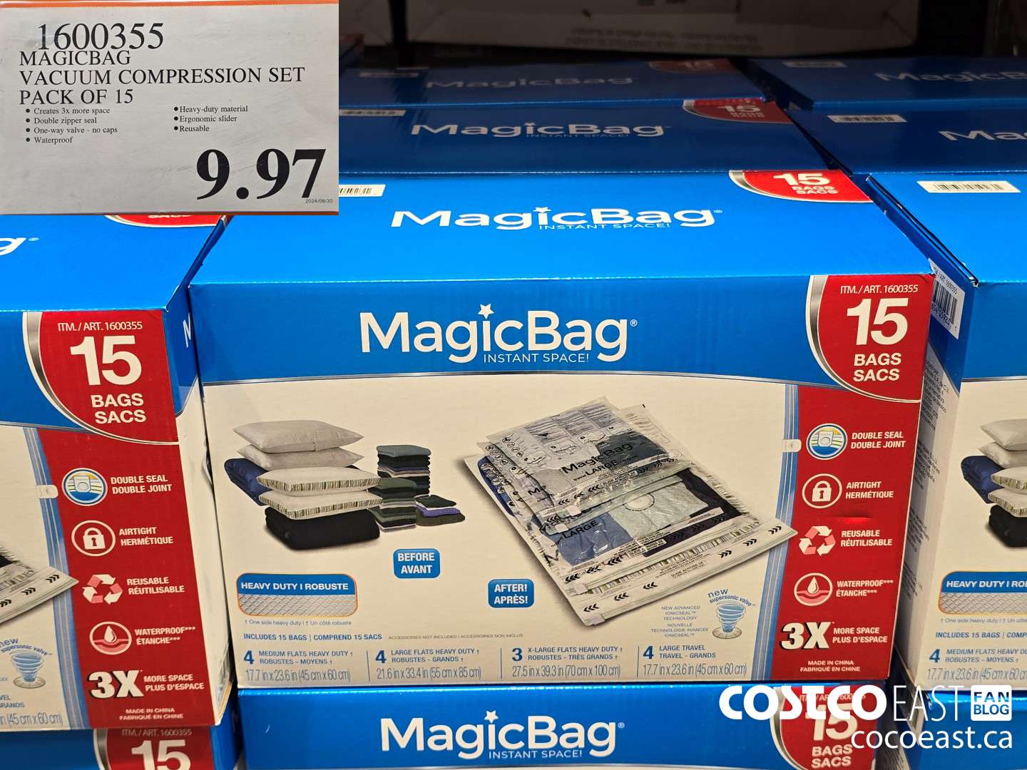 1600355 MAGICBAG VACUUM COMPRESSION SET PACK OF 15 $9.97