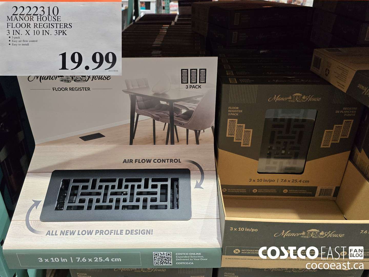 2222310 MANOR HOUSE FLOOR REGISTERS 3 IN. X 10 IN. $19.99