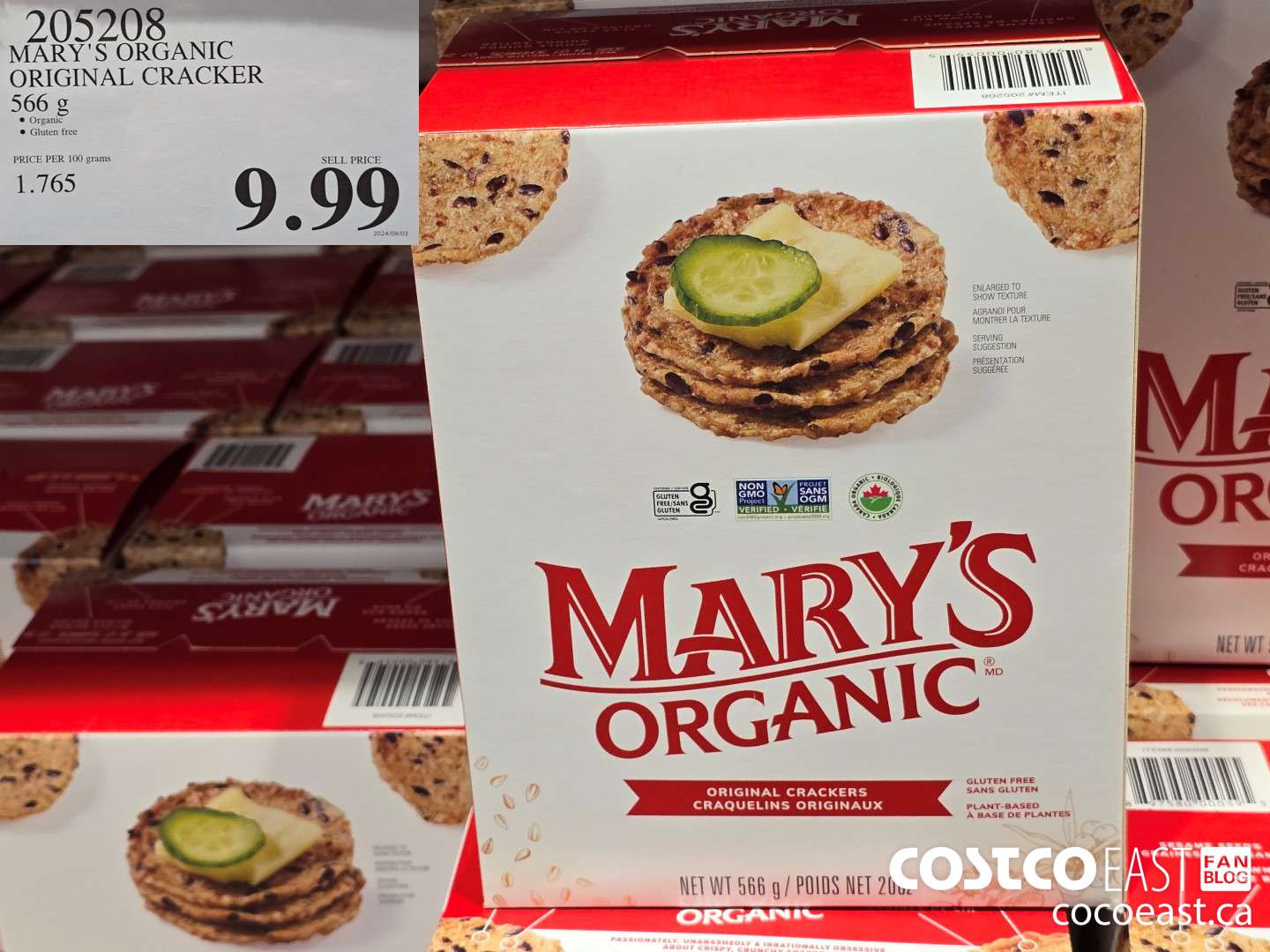 205208 MARY'S ORGANIC ORIGINAL CRACKER 566 G $9.99