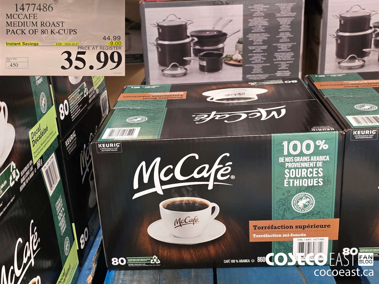 1477486 MCCAFE MEDIUM ROAST PACK OF 80 K-CUPS ($9.00 INSTANT SAVINGS EXPIRES ON 2024-10-27) $35.99