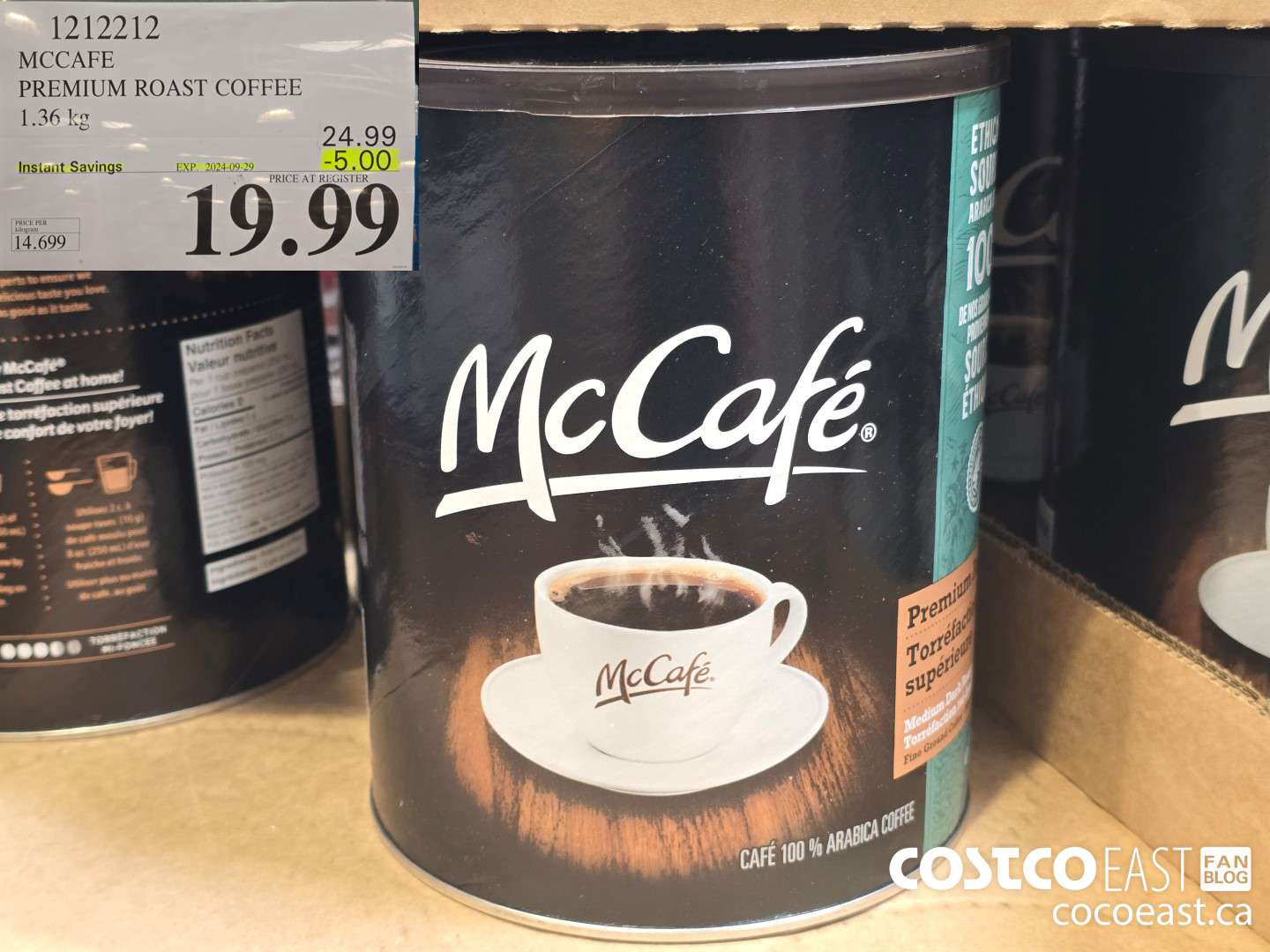 1212212 MCCAFE PREMIUM ROAST COFFEE 1.36 kg ($5.00 INSTANT SAVINGS EXPIRES ON 2024-09-29) $19.99