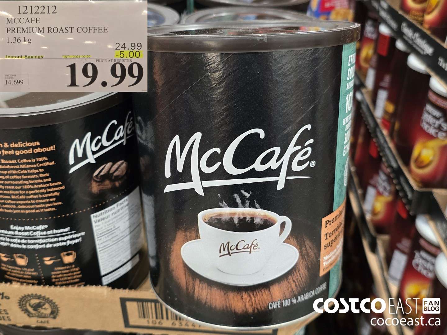 1212212 MCCAFE PREMIUM ROAST COFFEE 1.36 kg ($5.00 INSTANT SAVINGS EXPIRES ON 2024-09-29) $19.99