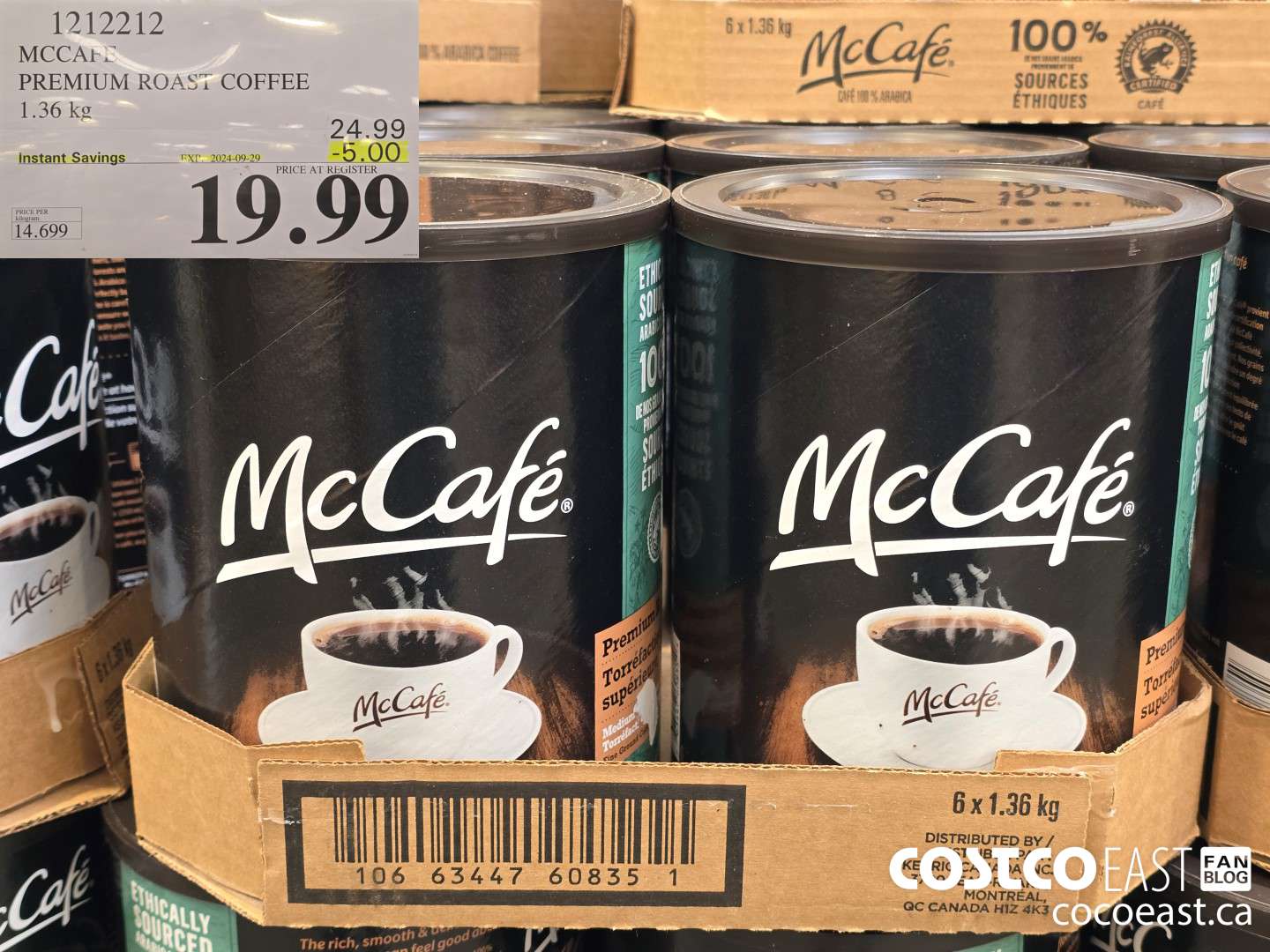 1212212 MCCAFE PREMIUM ROAST COFFEE 1.36 kg ($5.00 INSTANT SAVINGS EXPIRES ON 2024-09-29) $19.99