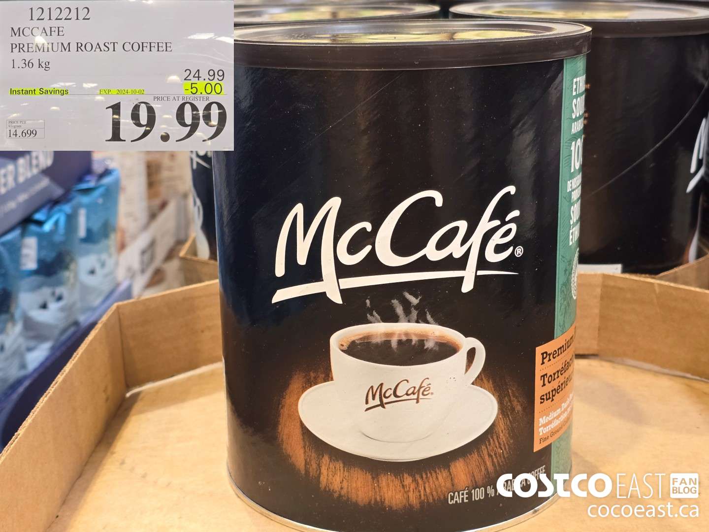 1212212 MCCAFE PREMIUM ROAST COFFEE 1.36 kg ($5.00 INSTANT SAVINGS EXPIRES ON 2024-10-02) $19.99