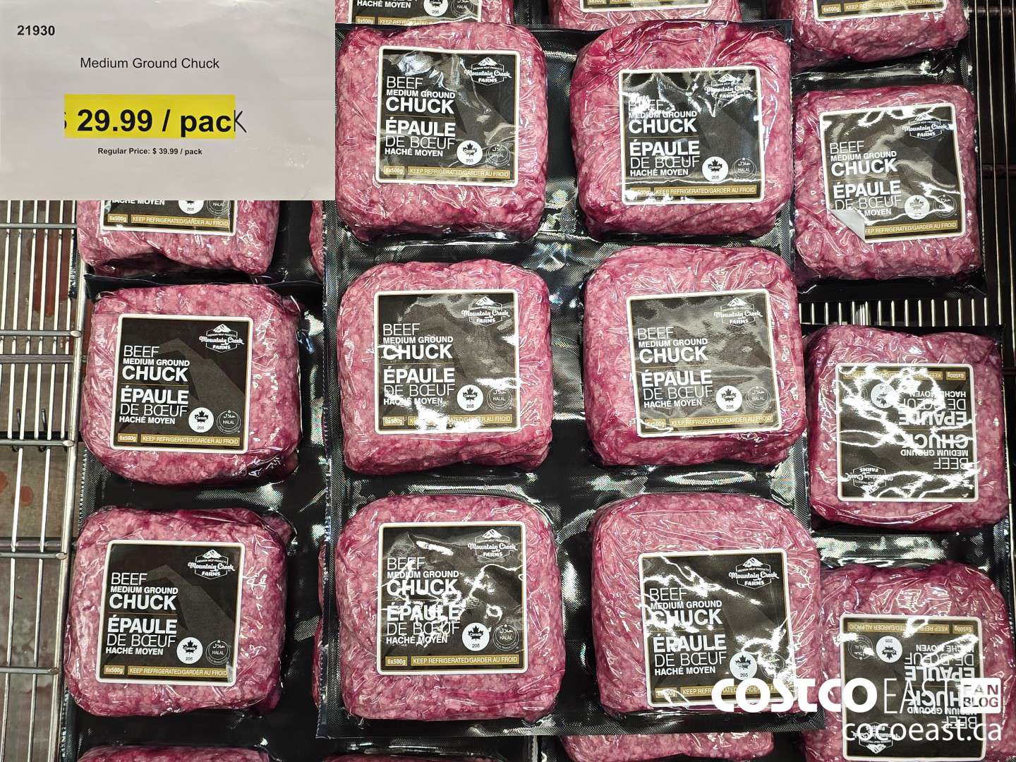 21930 MEDIUM GROUND CHUCK 6 X 500G ***DISCOUNT PER PACK*** ($10.00 INSTANT SAVINGS)