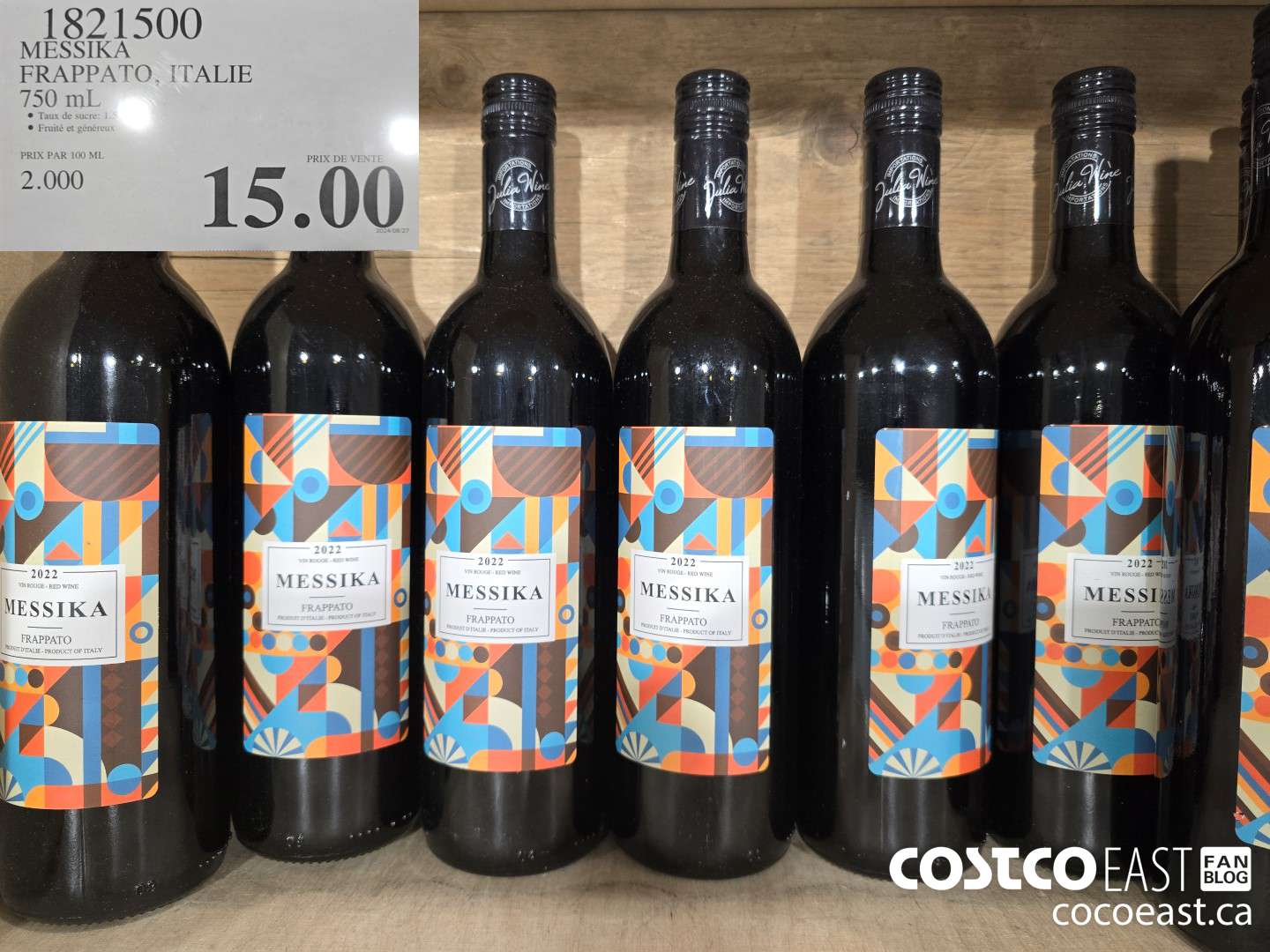 1821500 MESSIKA FRAPPATO, ITALIE 750 mL $15.00