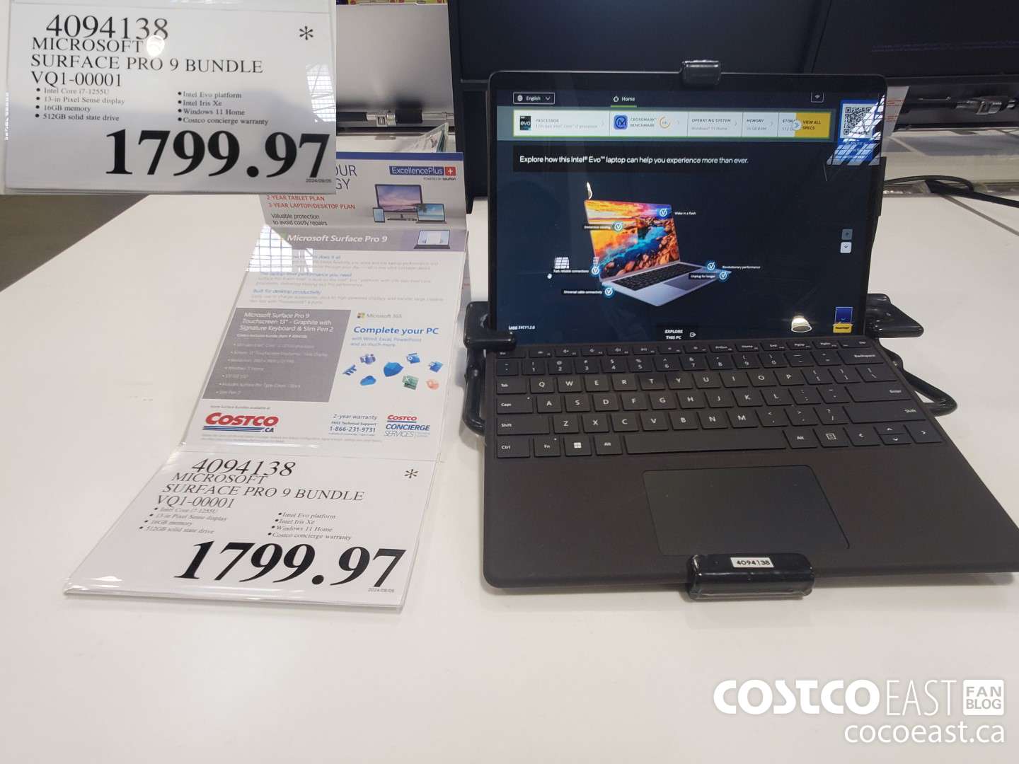 4094138 MICROSOFT SURFACE PRO 9 BUNDLE  $1799.97