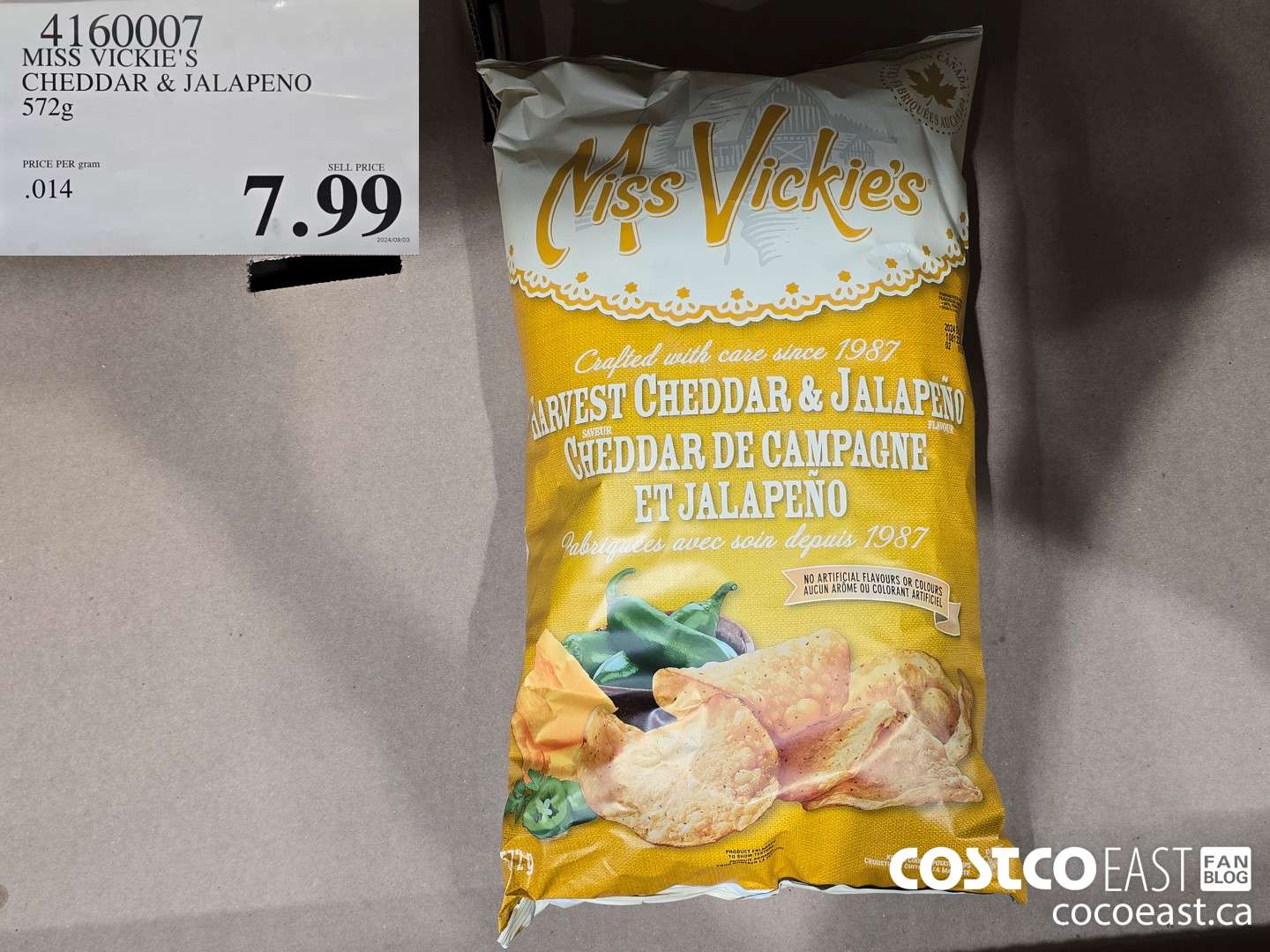 4160007 MISS VICKIE'S CHEDDAR & JALAPENO 572g $7.99