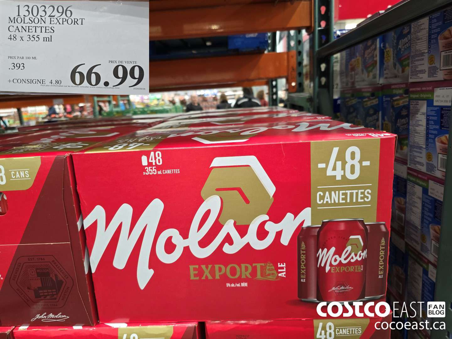 1303296 MOLSON EXPORT CANETTES 48 x 355 ml $66.99