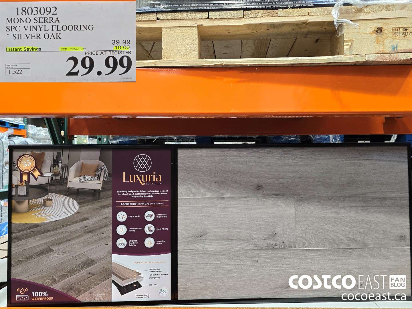 1803092 MONO SERRA SPC VINYL FLOORING SILVER OAK ($10.00 INSTANT SAVINGS EXPIRES ON 2024-10-27) $29.99