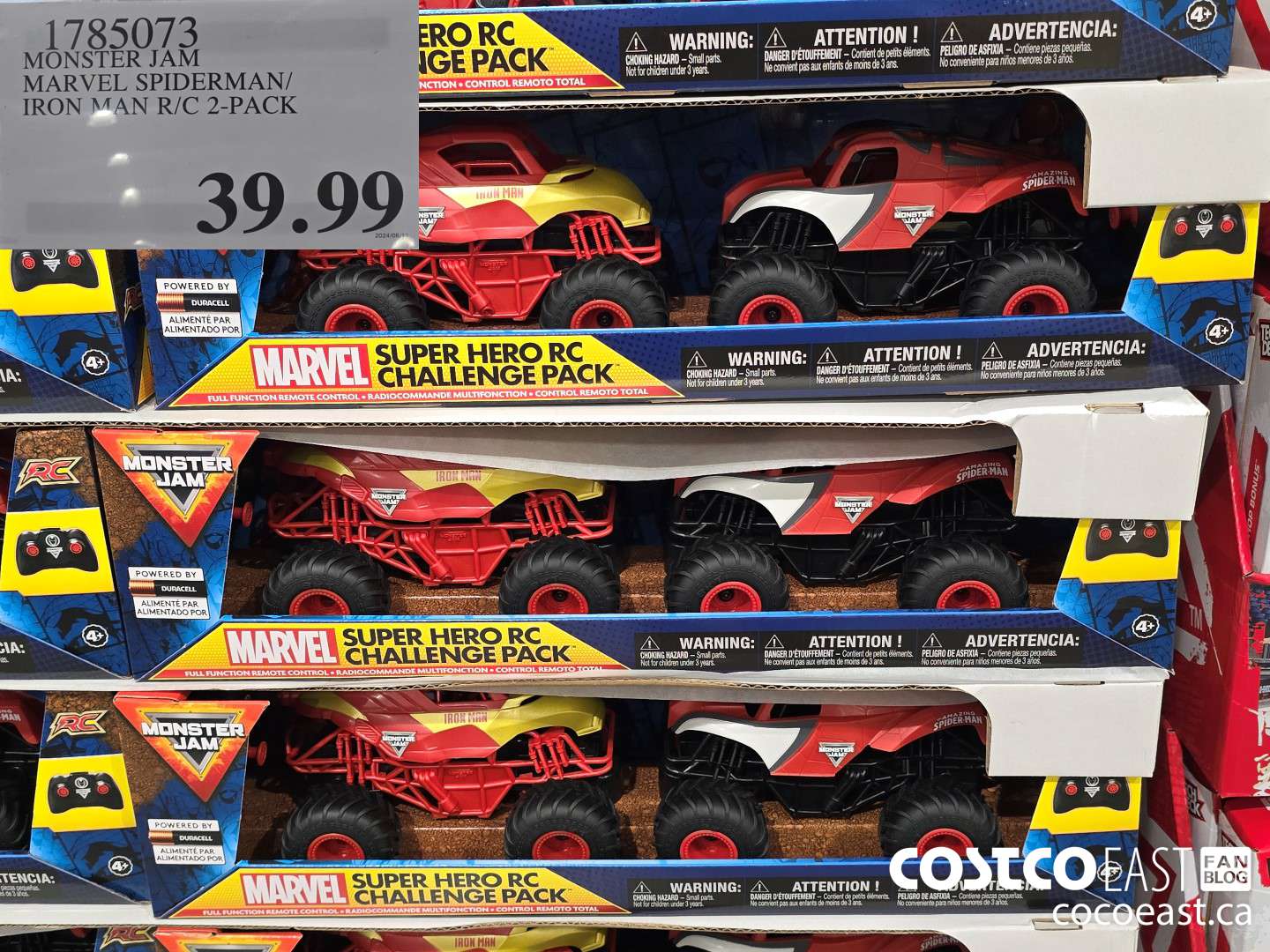 1785073 MONSTER JAM MARVEL SPIDERMAN/ - TRON MAN R/C 2-PACK $39.99