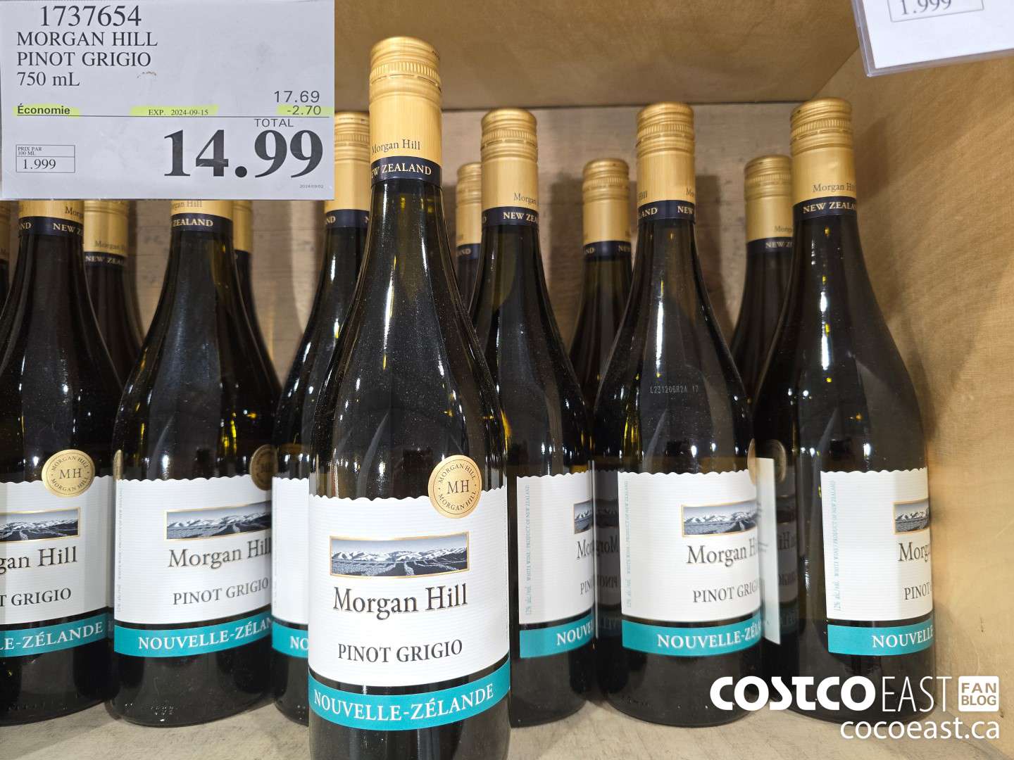 1737654 MORGAN HILL PINOT GRIGIO. 750 ML ($2.70 INSTANT SAVINGS EXPIRES ON 2024-09-15) $14.99
