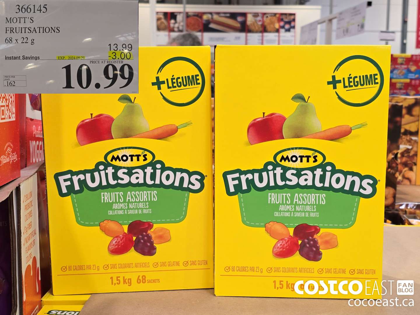 366145 MOTT'S FRUITSATIONS 68 x 22 G ($3.00 INSTANT SAVINGS EXPIRES ON 2024-09-29) $10.99