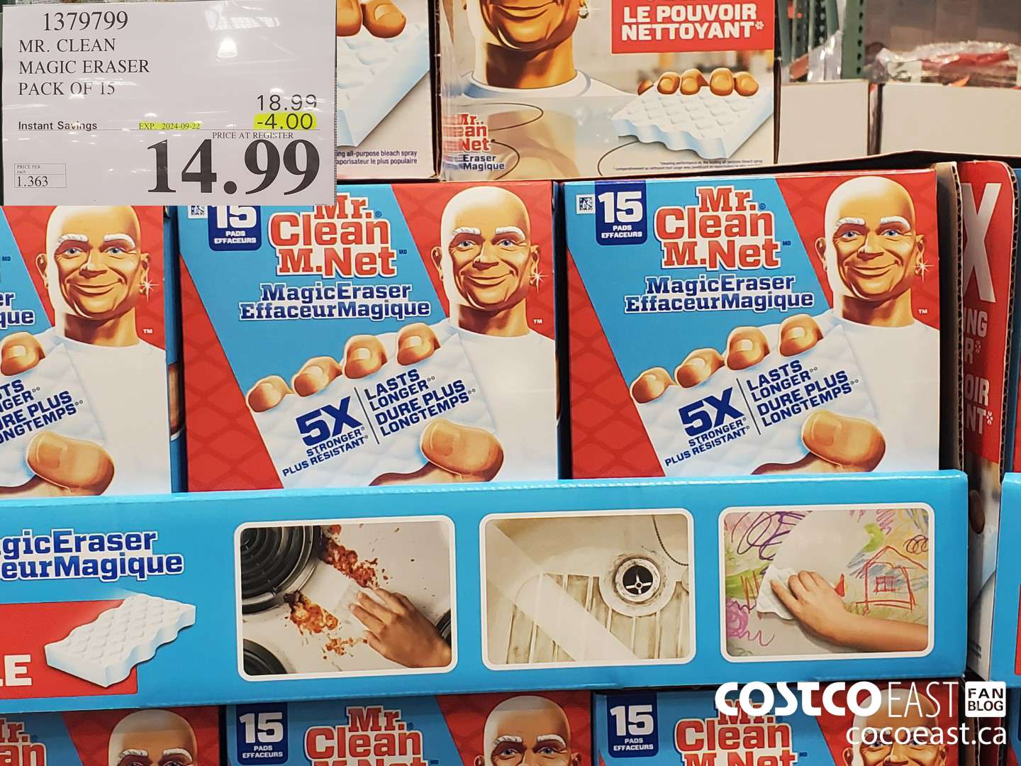1379799 MR. CLEAN MAGIC ERASER PACK OF 15 ($4.00 INSTANT SAVINGS EXPIRES ON 2024-09-22)