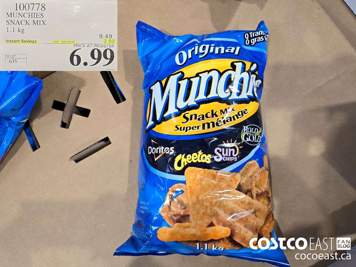 100778 MUNCHIES SNACK MIX 1.1 KG ($2.50 INSTANT SAVINGS EXPIRES ON 2024-09-08) $6.99