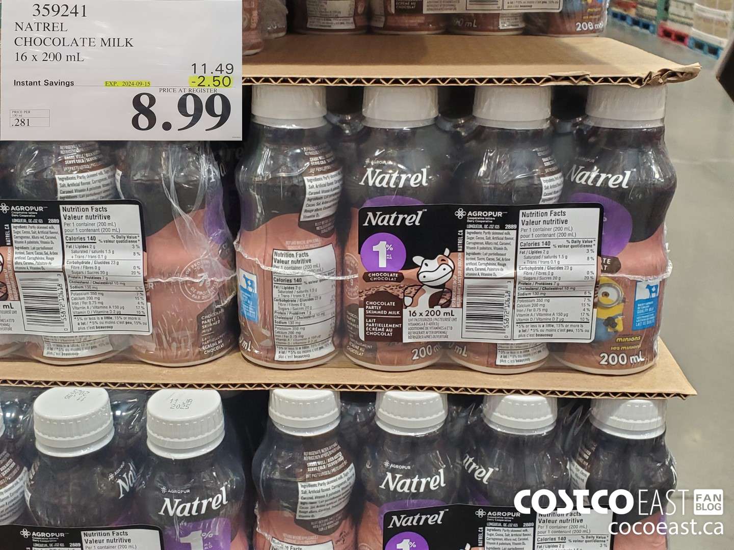 359241 NATREL CHOCOLATE MILK 16 x 200 mL ($2.50 INSTANT SAVINGS EXPIRES ON 2024-09-15) $8.99