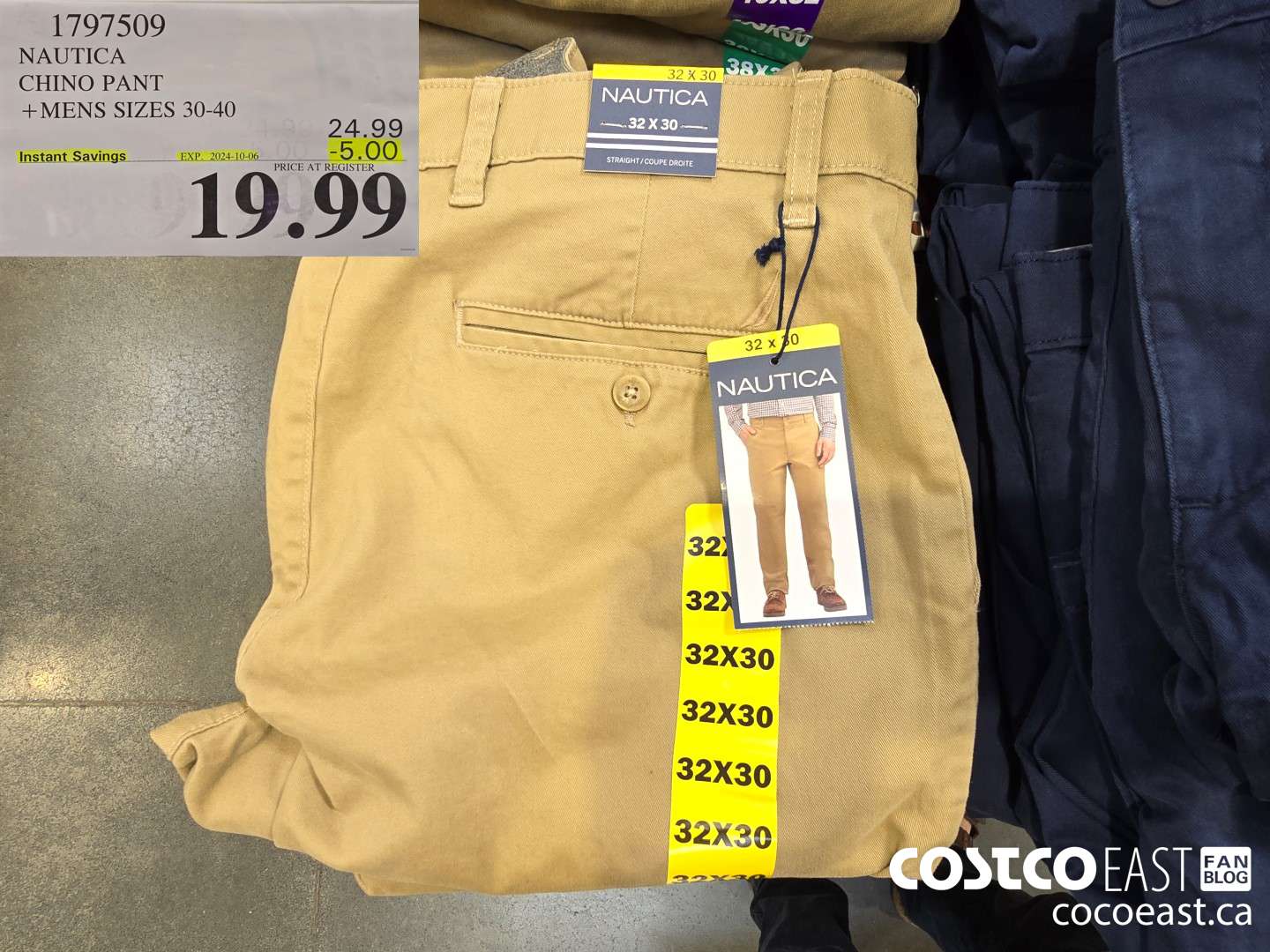1797509 NAUTICA CHINO PANT +MENS SIZES 30-40 ($5.00 INSTANT SAVINGS EXPIRES ON 2024-10-06) $19.99