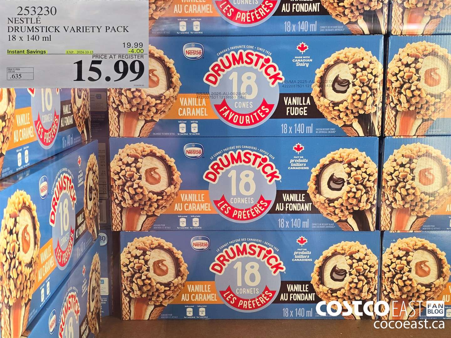 253230 NESTLE DRUMSTICK VARIETY PACK 18 X 140 ML ($4.00 INSTANT SAVINGS EXPIRES ON 2024-10-13) $15.99