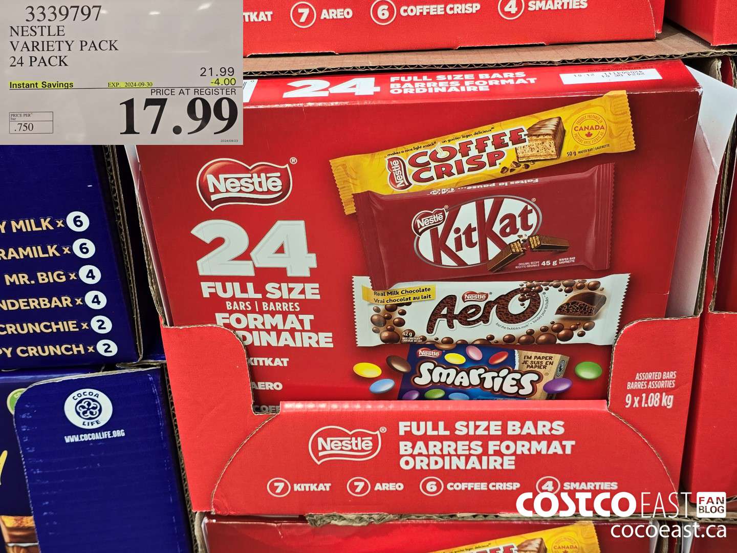 3339797 NESTLE VARIETY PACK 24 PACK ($4.00 INSTANT SAVINGS EXPIRES ON 2024-09-30) $17.99