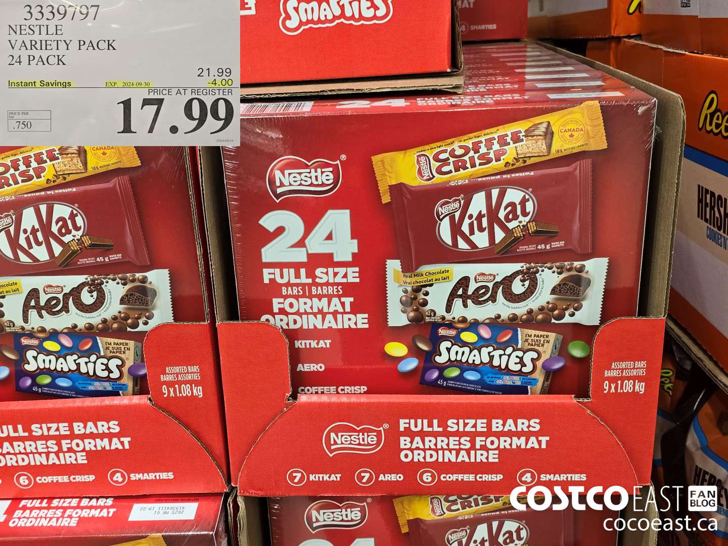 3339797 NESTLE VARIETY PACK 24 PACK ($4.00 INSTANT SAVINGS EXPIRES ON 2024-09-30) $17.99