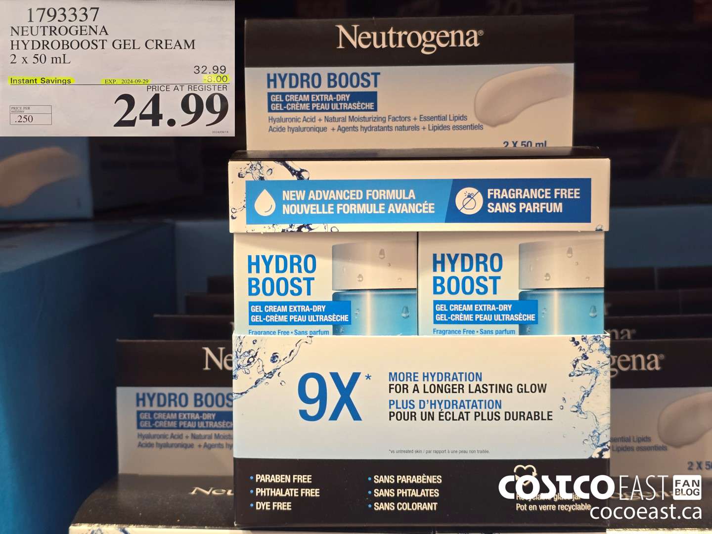 1793337 NEUTROGENA HYDROBOOST GEL CREAM 2 X 50 ML ($8.00 INSTANT SAVINGS EXPIRES ON 2024-09-29) $24.99