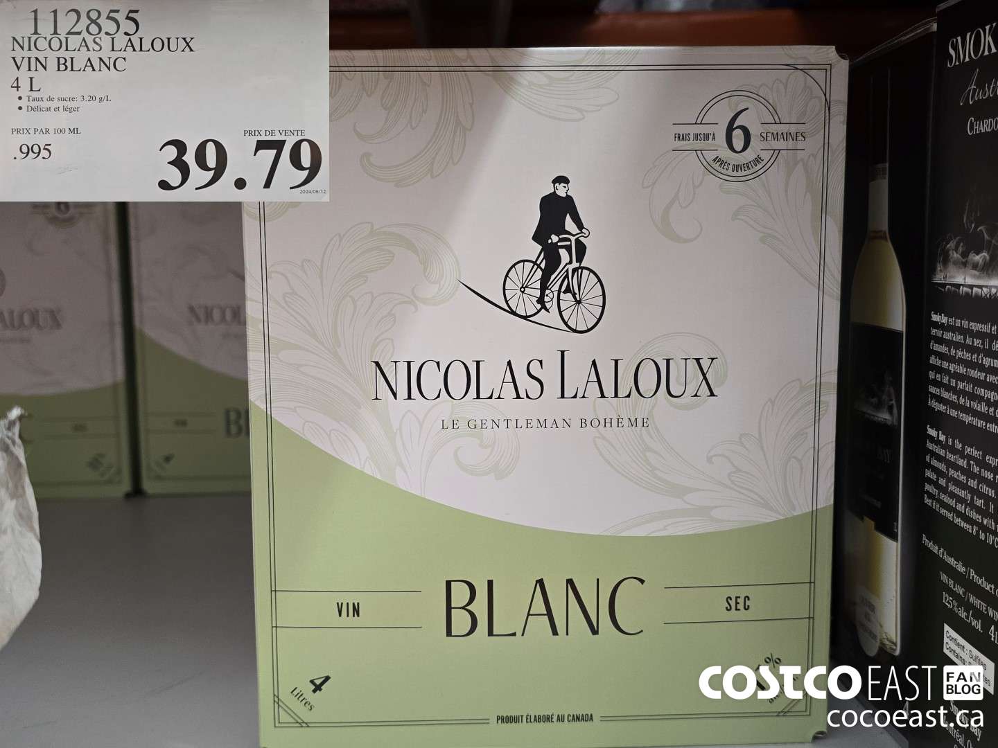 112855 NICOLAS LALOUX VIN BLANC 4L $39.79