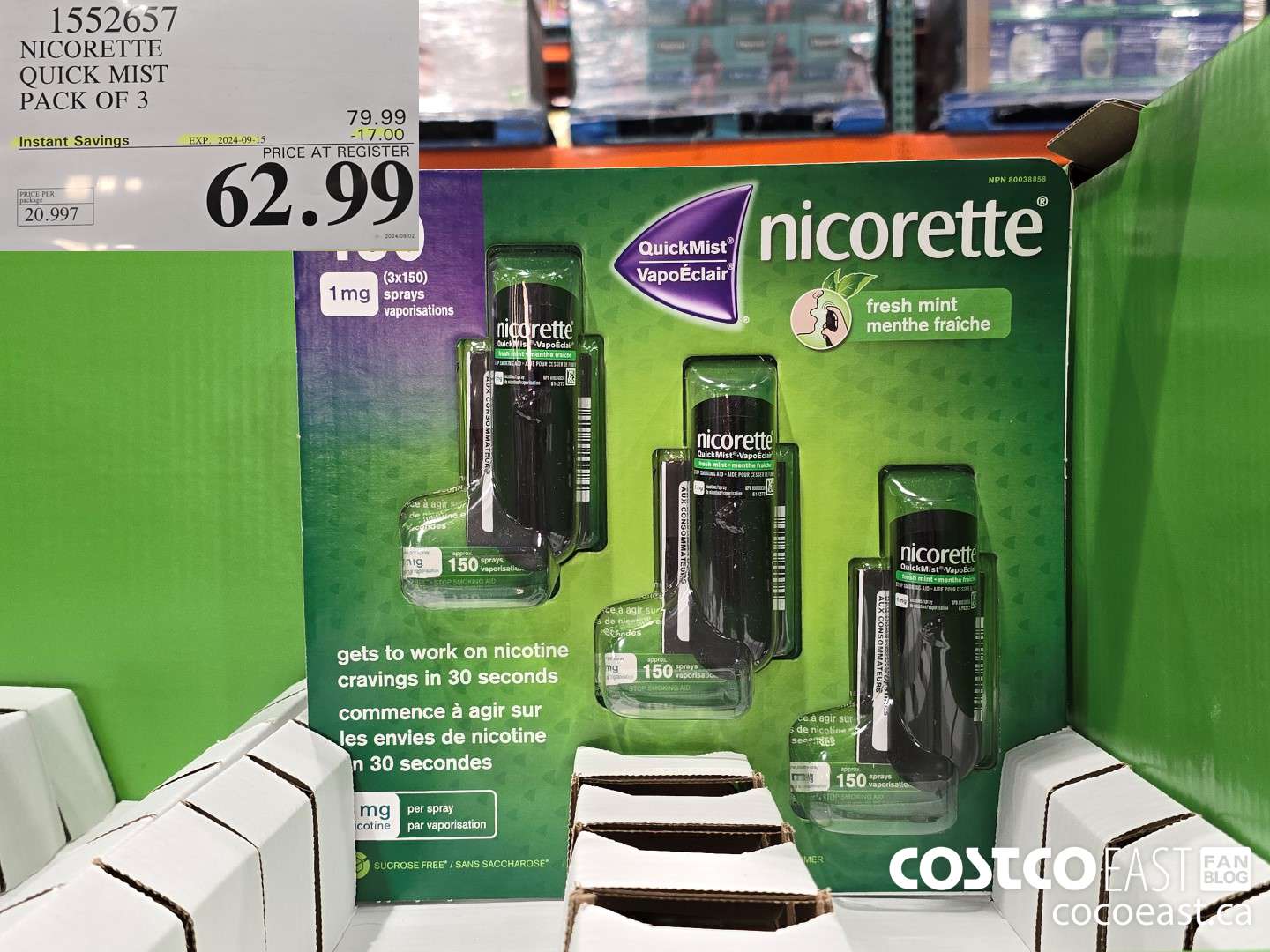1552657 NICORETTE QUICK MIST PACK OF 3 ($17.00 INSTANT SAVINGS EXPIRES ON 2024-09-15) $69.99