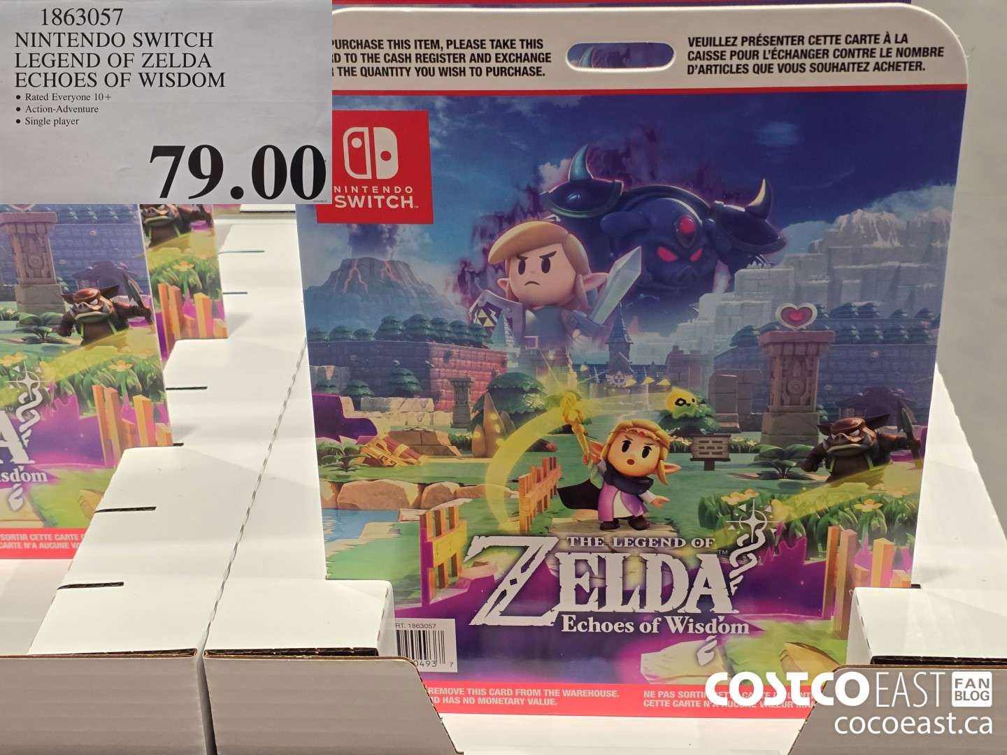 1863057 NINTENDO SWITCH EEGEND OF ZELDA ECHOES OF WISDOM $79.00