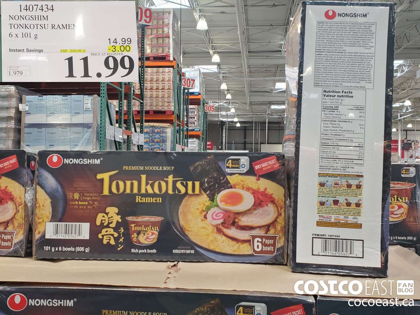 1407434 NONGSHIM TONKOTSU RAMEN ($3.00 INSTANT SAVINGS EXPIRES ON 2024-09-15) $11.99