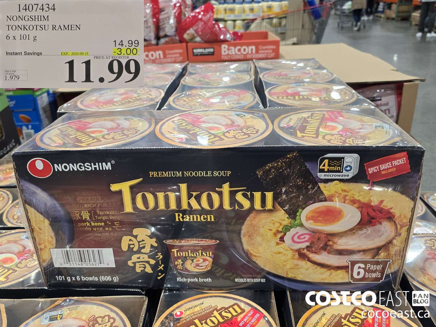 1407434 NONGSHIM TONKOTSU RAMEN 6 x 101 g ($3.00 INSTANT SAVINGS EXPIRES ON 2024-09-15) $11.99