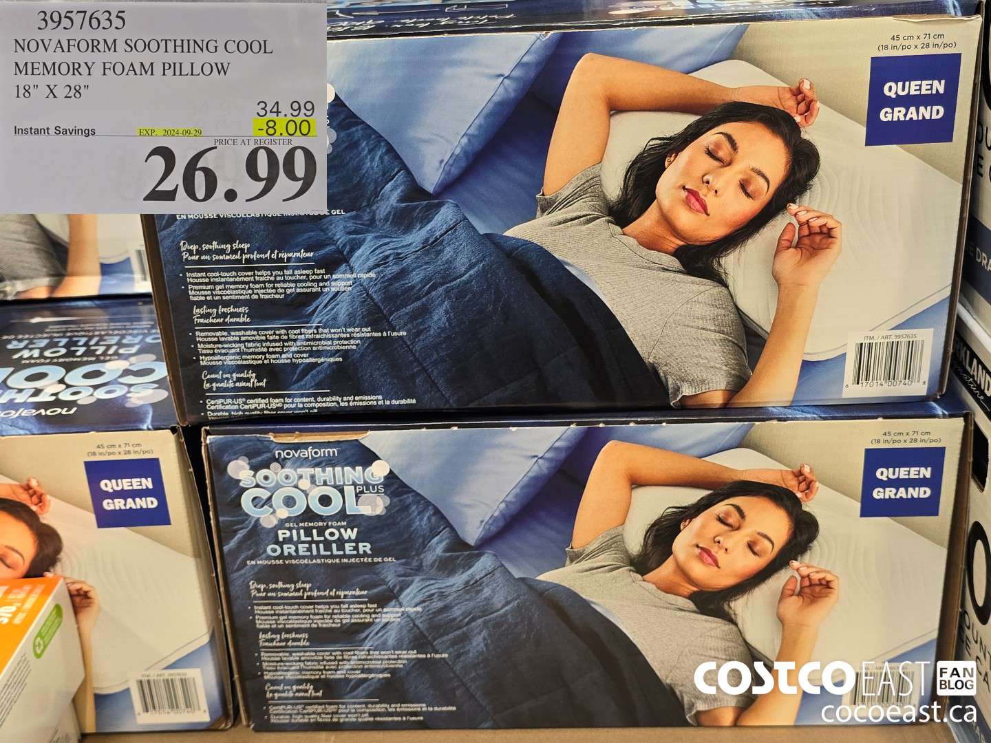 3957635 NOVAFORM SOOTHING COOL MEMORY FOAM PILLOW 18