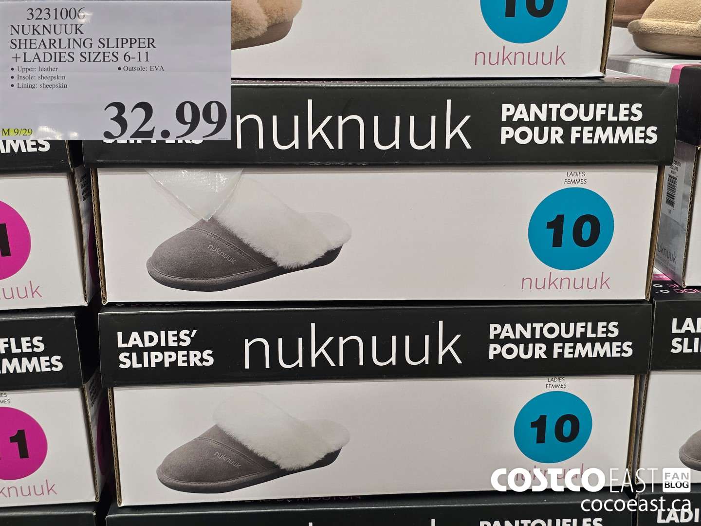 3231006 NUKNUUK SHEARLING SLIPPER + LADIES SIZES 6-11 $32.99