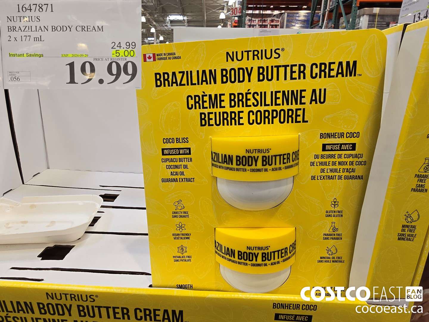 1647871 NUTRIUS BRAZILIAN BODY CREAM 2 X 177ML ($5.00 INSTANT SAVINGS EXPIRES ON 2024-09-29) $19.99