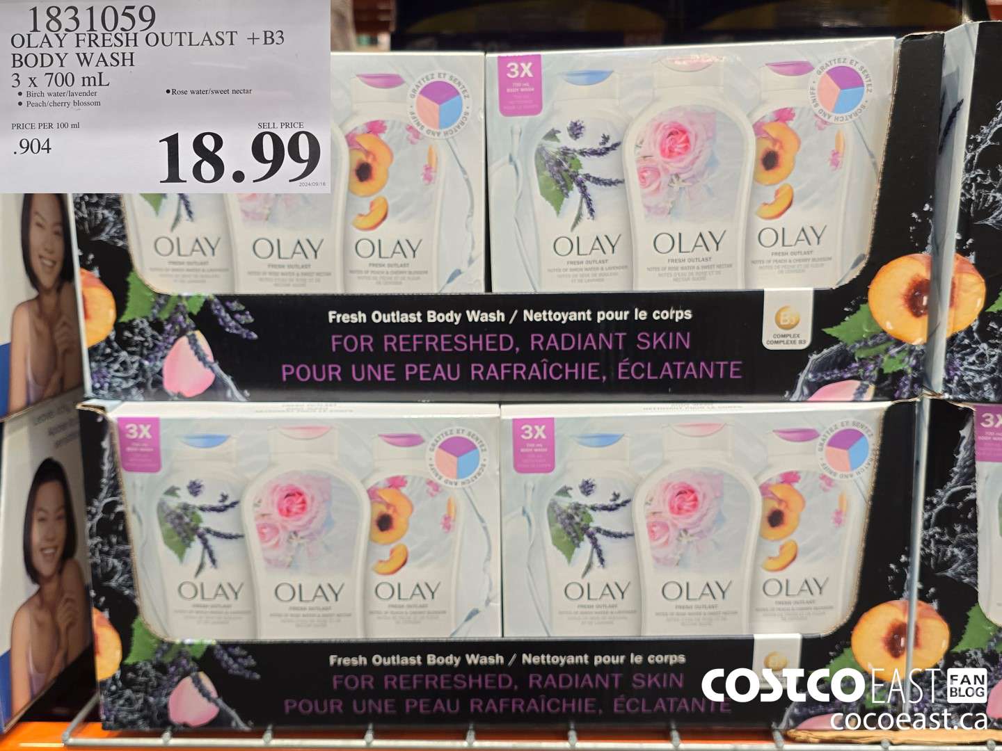 1831059 OLAY FRESH OUTLAST +B3 BODY WASH 3 X 700 ML 2024-09 $18.99