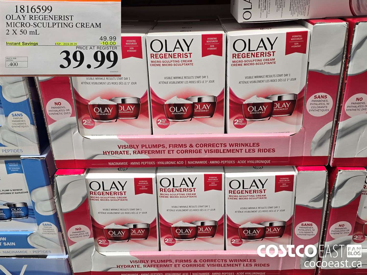 1816599 OLAY REGENERIST MICRO-SCULPTING CREAM 2 X 50 ML ($10.00 INSTANT SAVINGS EXPIRES ON 2024-09-29) $39.99