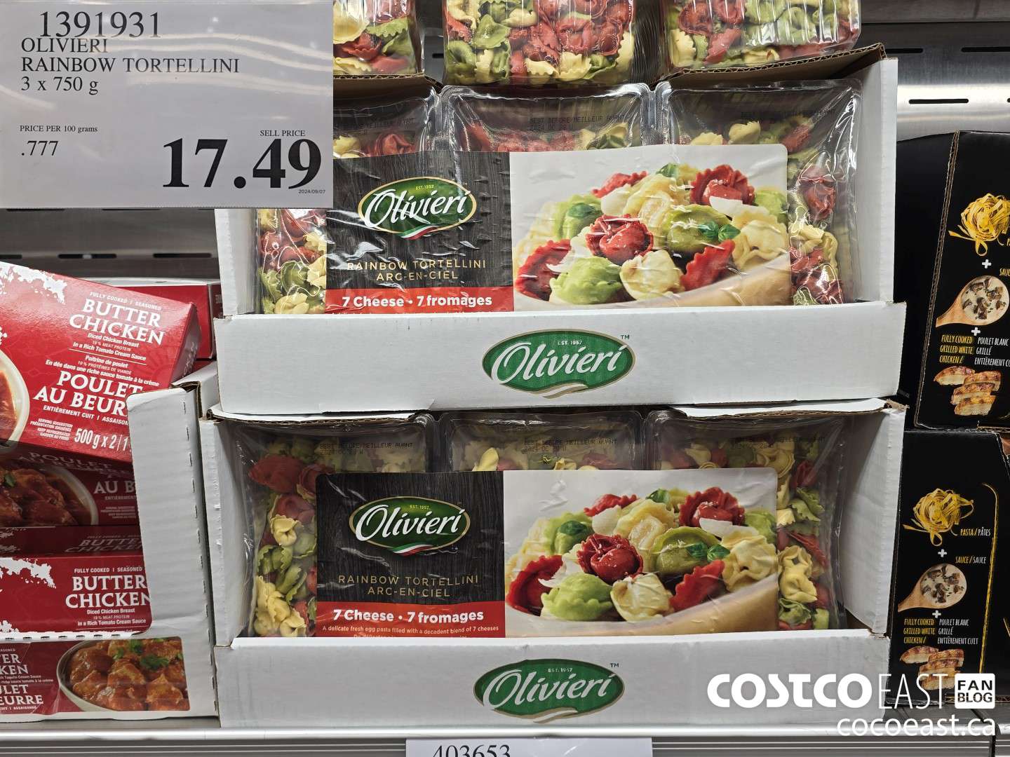 1391931 OLIVIERI RAINBOW TORTELLINI 3 x 750 g $17.49