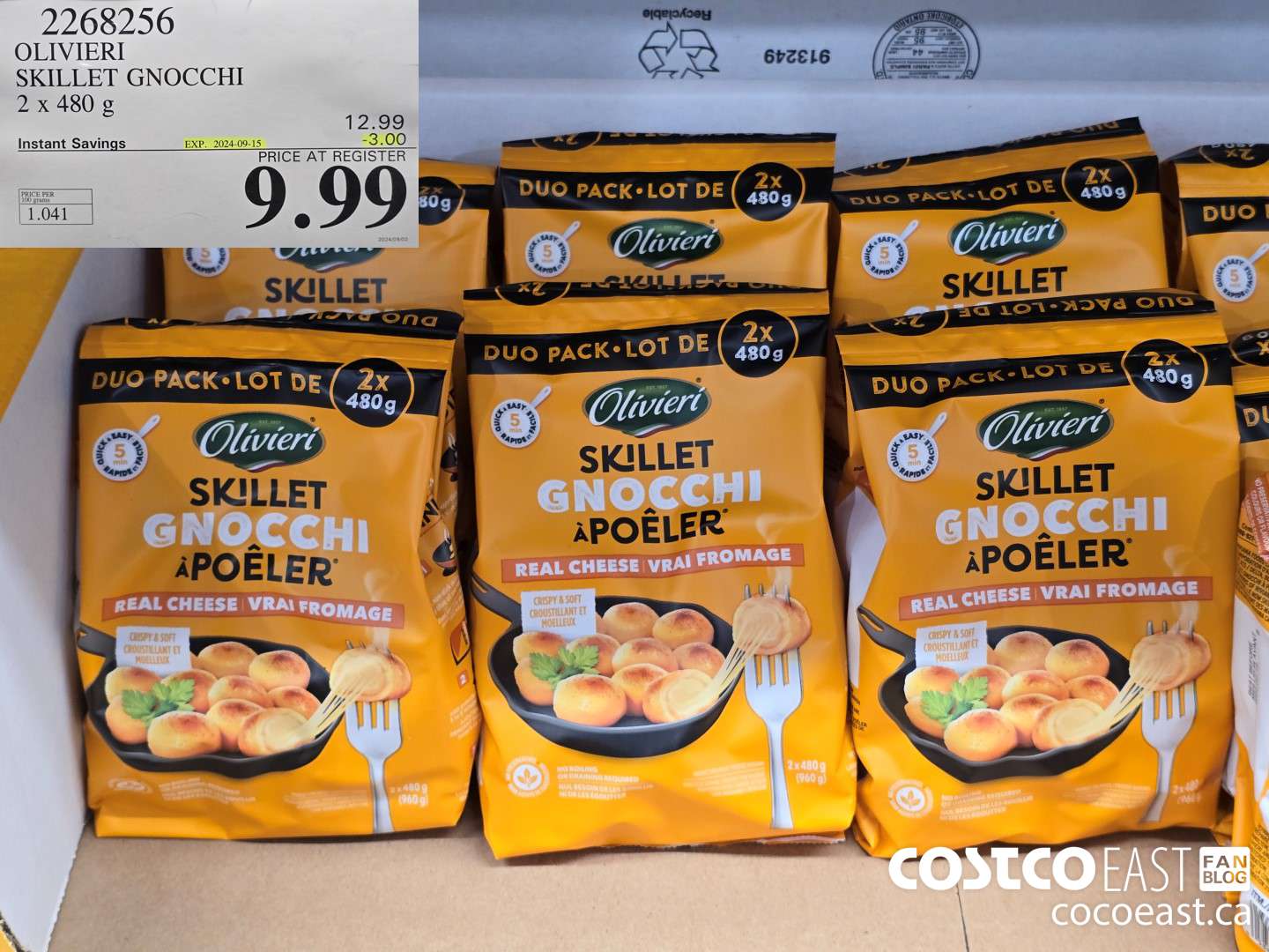 2268256 OLIVIERI SKILLET GNOCCHI 2 x 480 g ($3.00 INSTANT SAVINGS EXPIRES ON 2024-09-15) $9.99