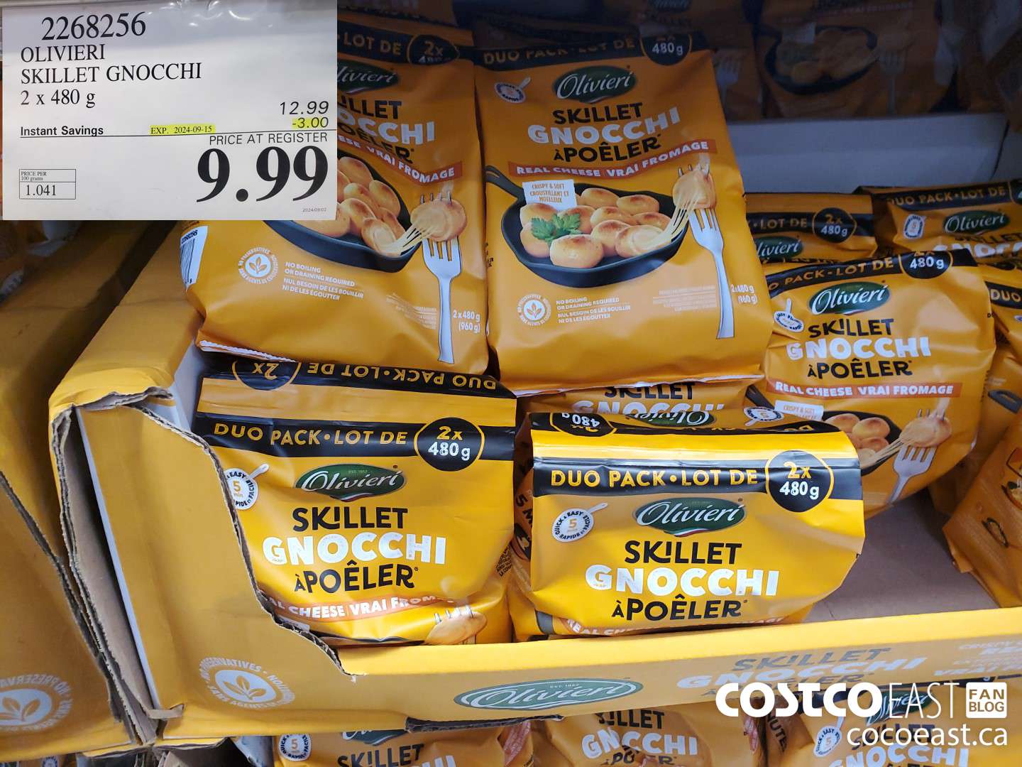 2268256 OLIVIERI SKILLET GNOCCHI 2 x 480 g ($3.00 INSTANT SAVINGS EXPIRES ON 2024-09-15) $9.99