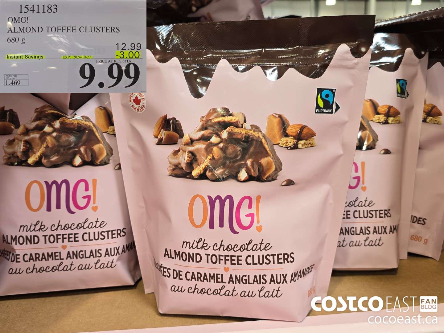 1541183 OMG! ALMOND TOFFEE CLUSTERS 680 g ($3.00 INSTANT SAVINGS EXPIRES ON 2024-10-27) $9.99
